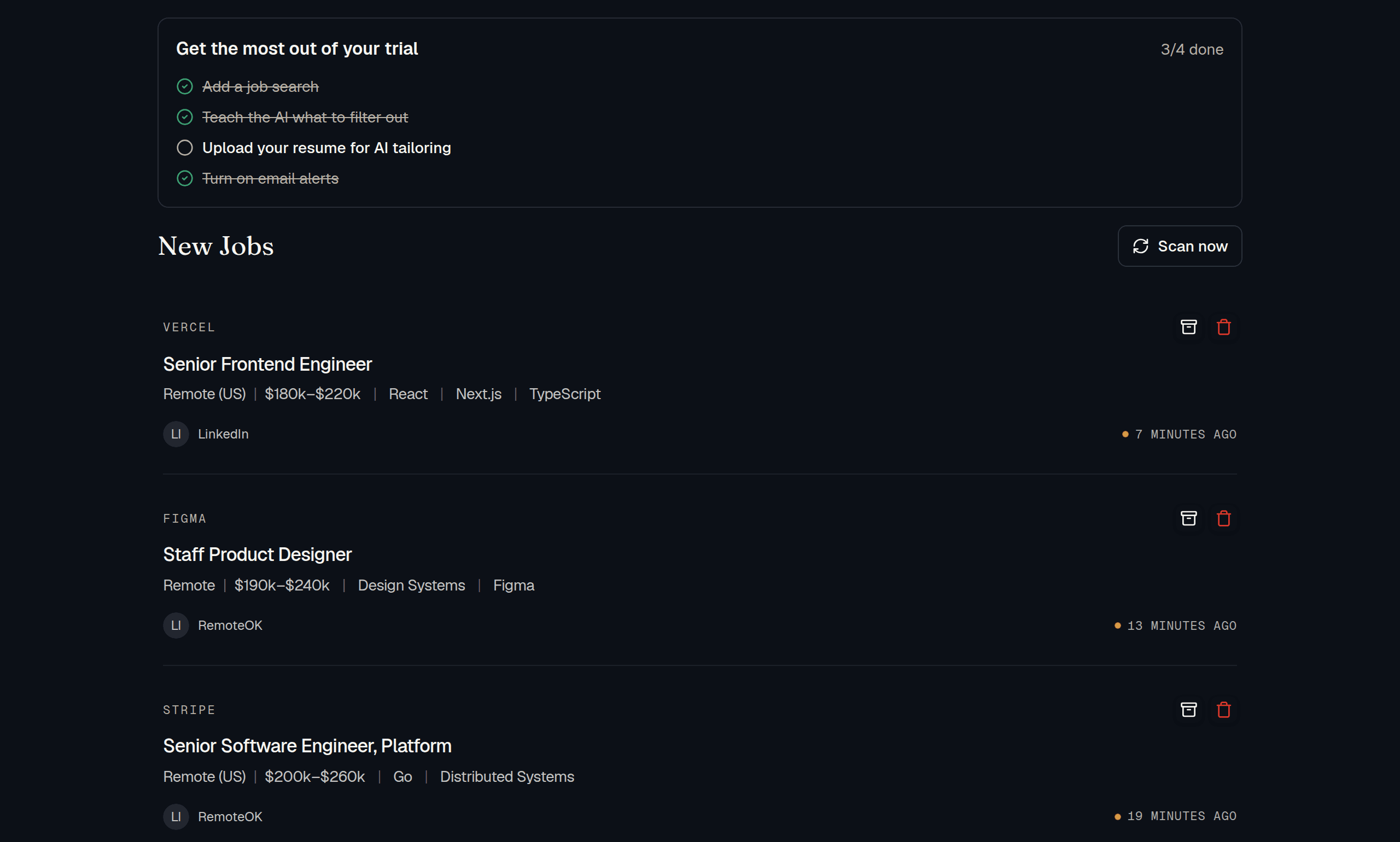PounceJobs job feed across 10+ boards