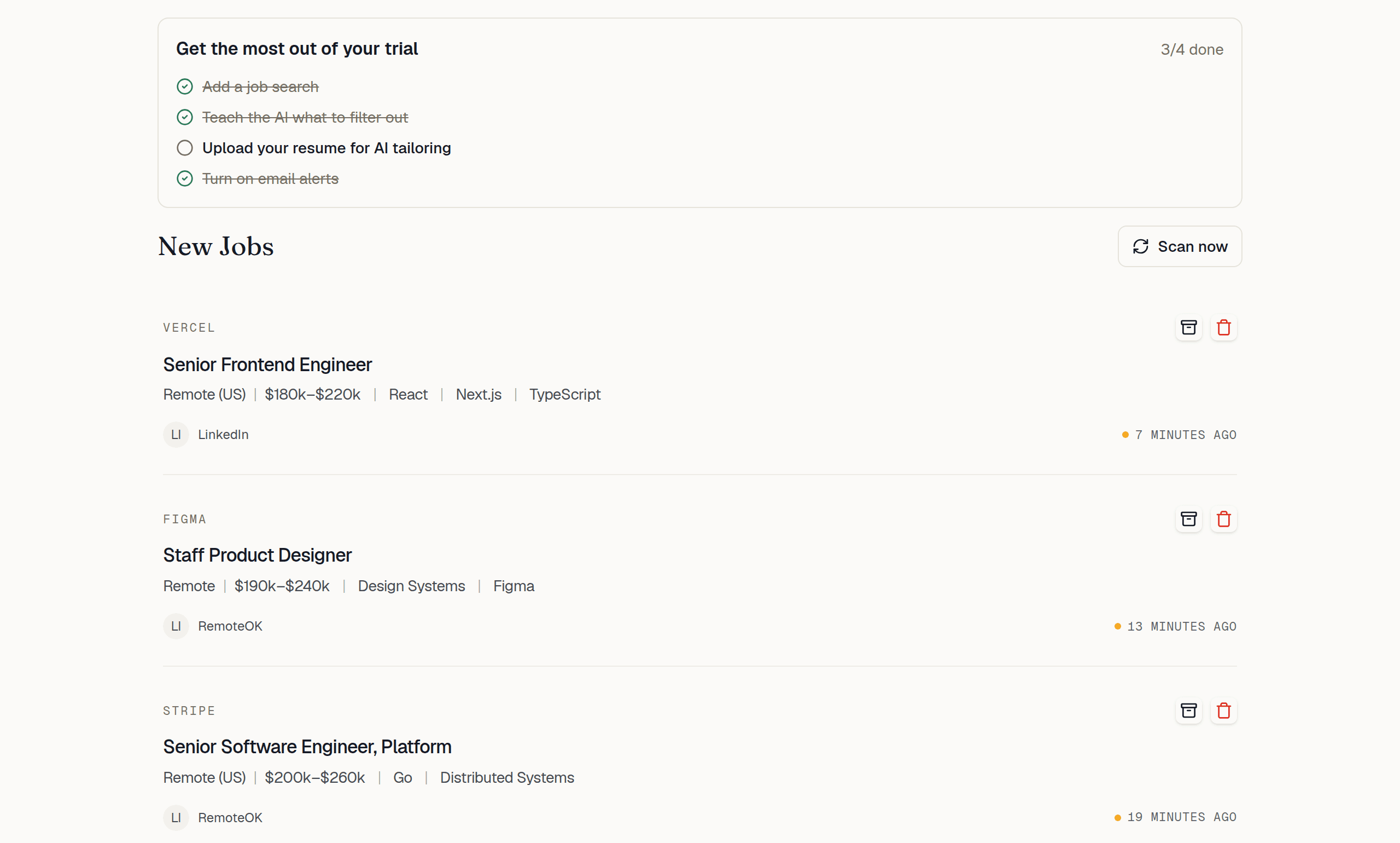PounceJobs job feed across 10+ boards